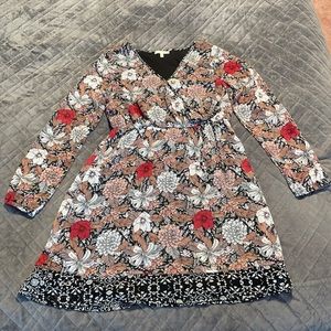 Maurice’s Faux Wrap Long Sleeve Floral Dress